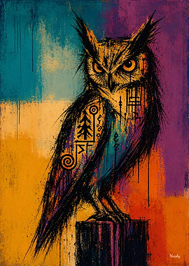 Tribal Owl Painting
