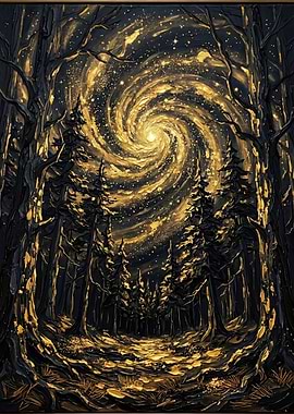 Golden Galaxy Forest