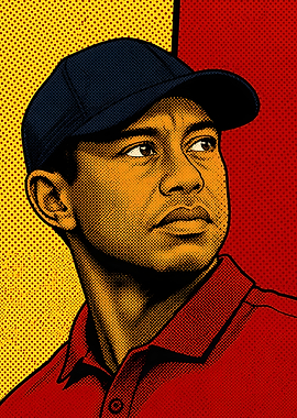 Tiger Woods Pop Art Portrait