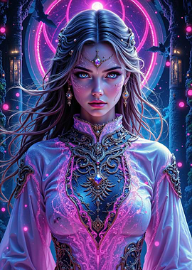 Enchantress with Magical Aura