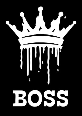 White Drip Crown and Boss Text