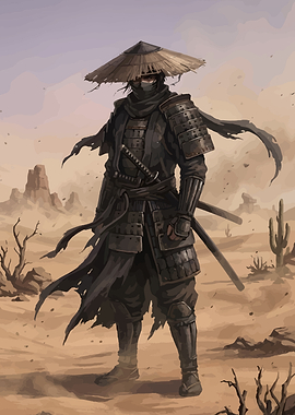 Samurai Warrior in Desert