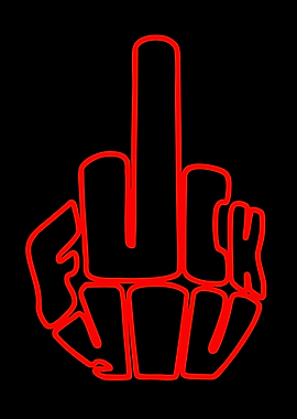 Fuck You Hand Gesture Text Art