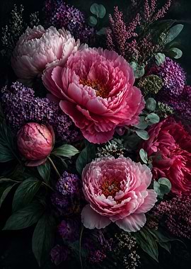 Luxurious Pink and Purple Peony Bouquet