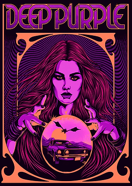 Deep Purple Psychedelic Poster