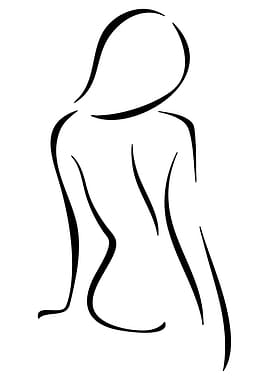 Minimalist Line Art of a Woman's Back