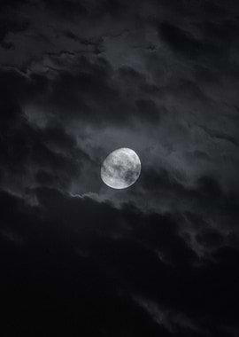 Full Moon Through Clouds