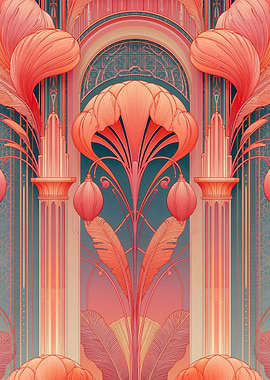 Art Deco Floral Archway