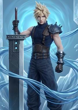Final Fantasy VII Cloud Strife with Buster Sword