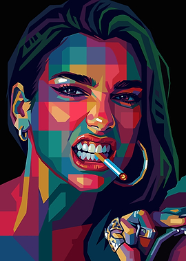 Dua Lipa Pop Art Portrait