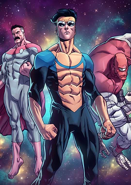 Invincible Mark Grayson and Omni-Man in Space