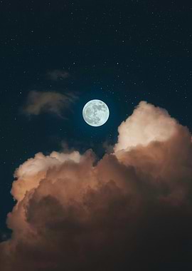 Full Moon Behind Clouds