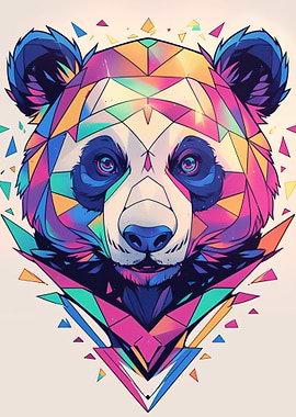 Geometric Panda Portrait