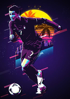 Cristiano Ronaldo Retro Sunset Art