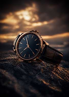 Luxury Watch on Textured Surface