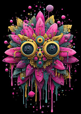 Surreal Dripping Flower Creature
