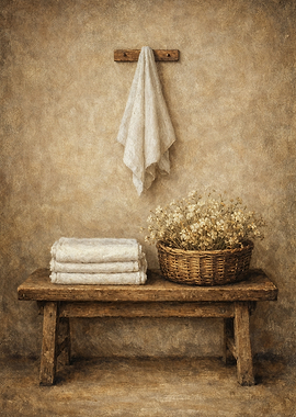 Rustic Still Life Farmhouse Laundry Room