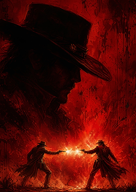 Cowboy Duel in Red