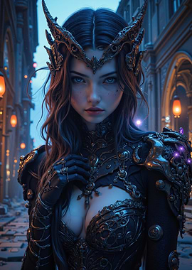 Fantasy Warrior Woman with Crown