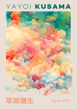 Yayoi Kusama Abstract Floral Painting