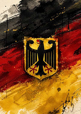 German Flag with Eagle Emblem