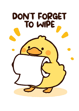 Cute Duck Holding Toilet Paper