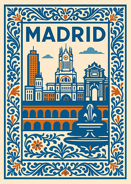 Madrid Vintage Travel Poster