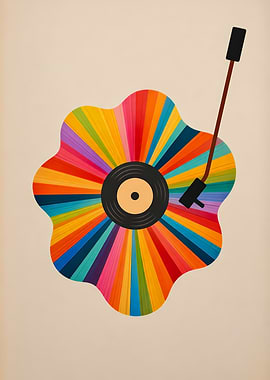 Rainbow Vinyl Record Art