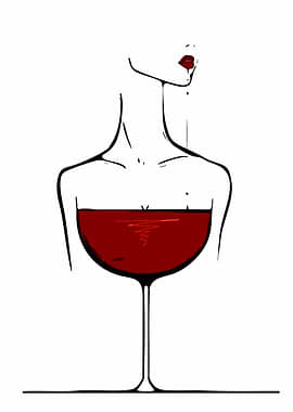 Woman's Neck and Wine Glass