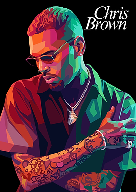 Chris Brown Pop Art Portrait