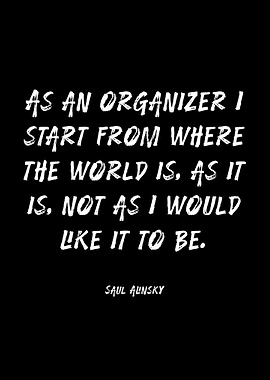 Saul Alinsky Quote on Organizer's Perspective