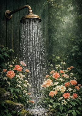 Vintage Floral Shower Poster