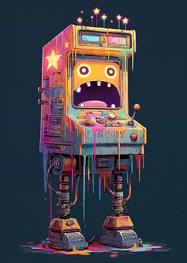 Retro Arcade Machine Monster
