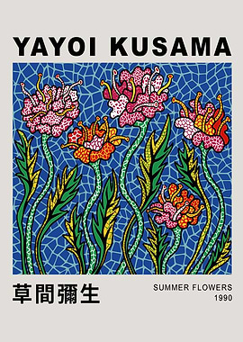 Yayoi Kusama Summer Flowers Poster