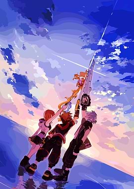 Kingdom Hearts Characters Holding Keyblades