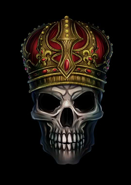 Skull wearing a royal crown