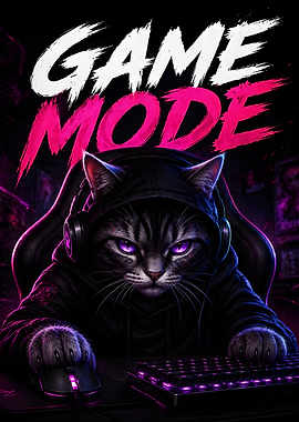 Gamer Cat in Game Mode