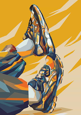 illustration of sneakers in pop art style