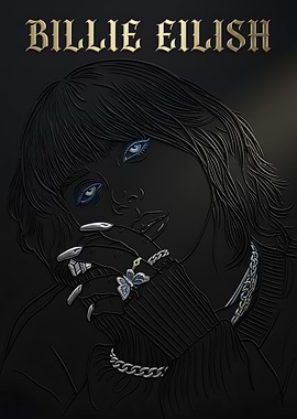 Billie Eilish Butterfly Portrait