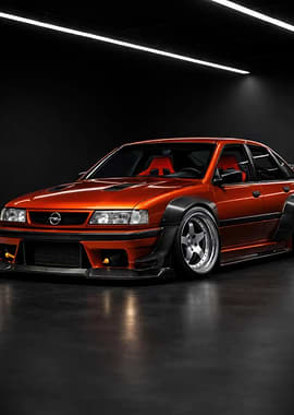 Custom Orange Opel Vectra Sedan
