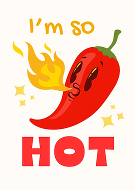 Chili Pepper 'I'm So Hot' Cartoon