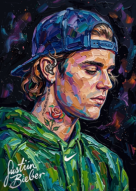 Justin Bieber Portrait Painting
