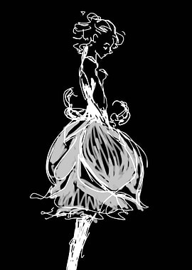 Sketch of a Woman in a Dress