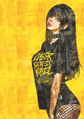 Cyberpunk Girl with Black Hair