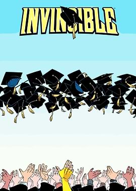 Invincible Graduation Caps Toss