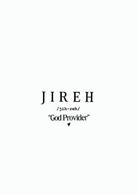 Jireh God Provider Text Art