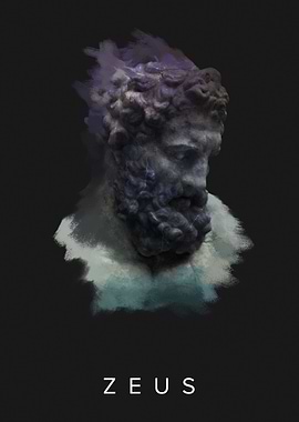 Zeus Bust with Lightning