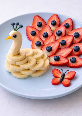 Peacock fruit platter