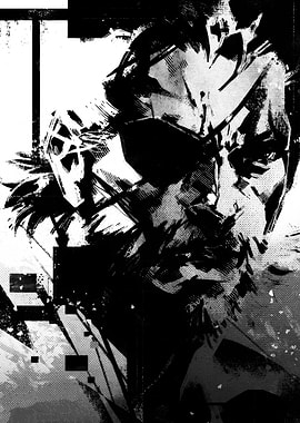 Gritty Portrait of a Man with an Eye Patch Manga Art