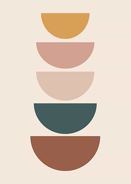 Abstract Geometric Shapes Stacked